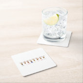 Dessous-de-verre Carré En Papier Santas Reindee (En situation)