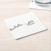 Dessous-de-verre Carré En Papier Santas Sleigh (Incliné)