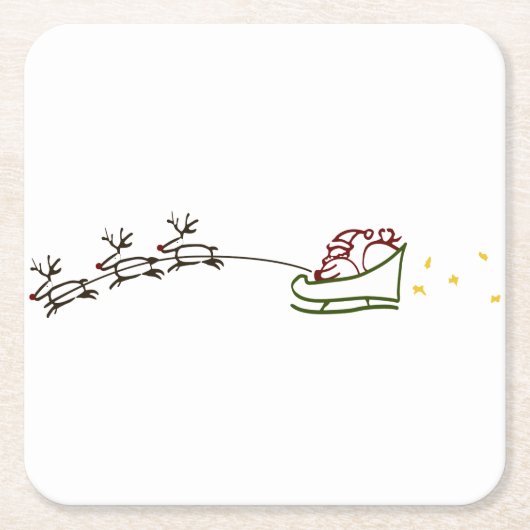 Dessous-de-verre Carré En Papier Santas Sleigh (Devant)