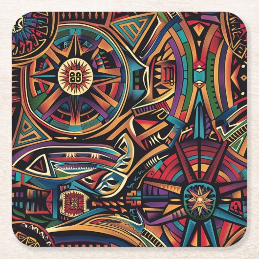 Dessous-de-verre Carré En Papier Sapphire Ethérée "Mots-Clés Interdits Non Utilisés (Devant)