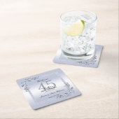 Dessous-de-verre Carré En Papier Sapphire Gem & Parties scintillant 45e anniversair (En situation)