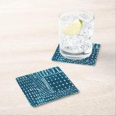 Dessous-de-verre Carré En Papier Sashiko Stitches (En situation)