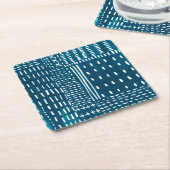 Dessous-de-verre Carré En Papier Sashiko Stitches (Incliné)