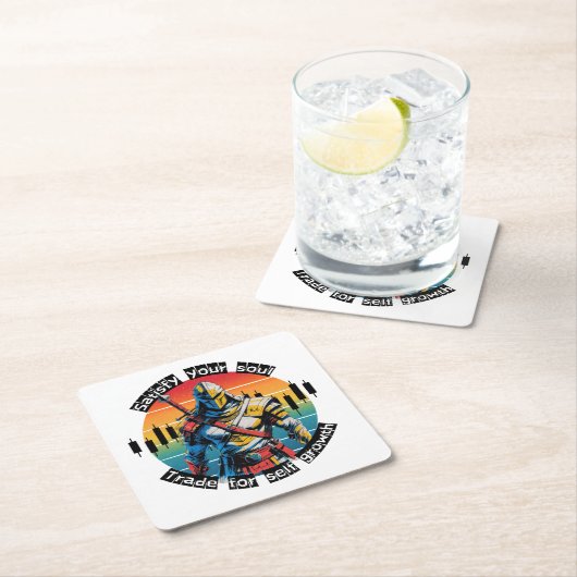 Dessous-de-verre Carré En Papier Satisfy | Trade motivation | Fantasy Design (En situation)