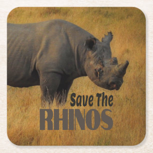 Dessous-de-verre Carré En Papier Sauvez Les Rhinos