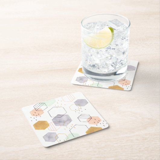 Dessous-de-verre Carré En Papier Scatter hexadécimal (En situation)