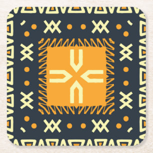 Dessous-de-verre Carré En Papier Schawl Design : Carré indien Batik.