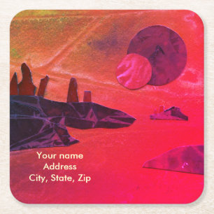 Dessous-de-verre Carré En Papier Sci-Fi "Seas of Fire" en lave moulée monde alien S