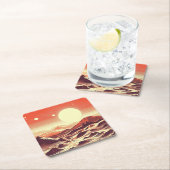 Dessous-de-verre Carré En Papier Sciage de paysage SF Mars 2 (En situation)