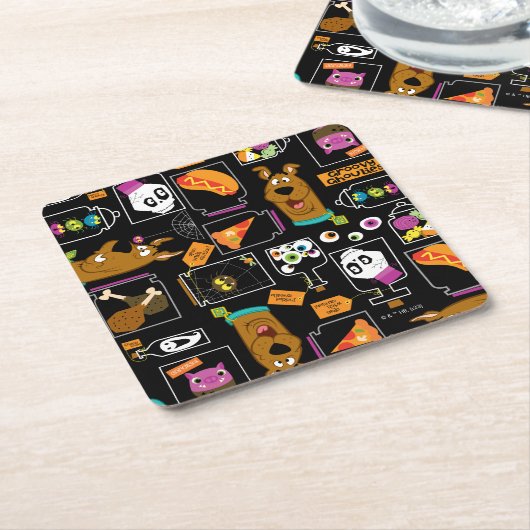 Dessous-de-verre Carré En Papier Scooby-Doo | Halloween Scooby-Doo Motif (Incliné)