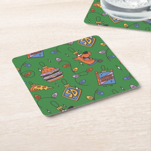 Dessous-de-verre Carré En Papier Scooby-Doo Holiday Snack Lights Pattern (Incliné)