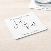 Dessous-de-verre Carré En Papier Script moderne Wedding shower de toast (Incliné)
