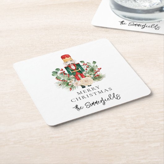 Dessous-de-verre Carré En Papier Script Nutcracker Noël (Incliné)