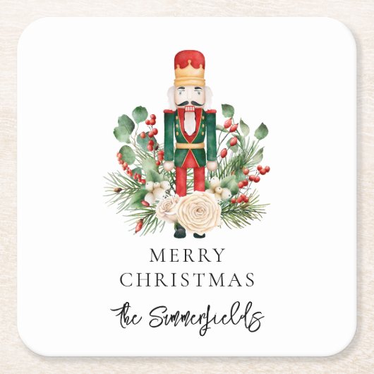 Dessous-de-verre Carré En Papier Script Nutcracker Noël (Devant)
