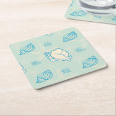 Dessous-de-verre Carré En Papier Seashells and starfish (Incliné)