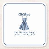 Dessous-de-verre Carré En Papier Seaside Stripes Celebration (Devant)