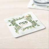 Dessous-de-verre Carré En Papier Sèche-pesées personnalisées Eucalyptus Bird (Incliné)