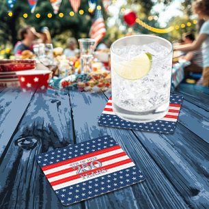 Dessous-de-verre Carré En Papier Semiquincentennial Navy Stars & Stripes 250 Ans