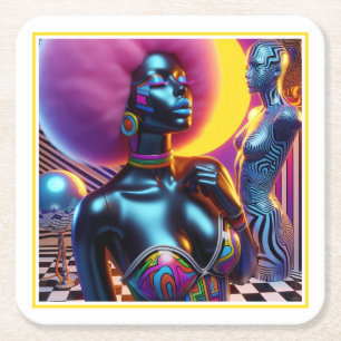 Dessous-de-verre Carré En Papier Sentry consensuel Ken Gage Imaginaire Vaporwave
