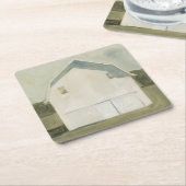 Dessous-de-verre Carré En Papier Serene Barn - Blanc (Incliné)