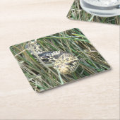 Dessous-de-verre Carré En Papier Serpent à taureau R4 dans l'herbe (Incliné)