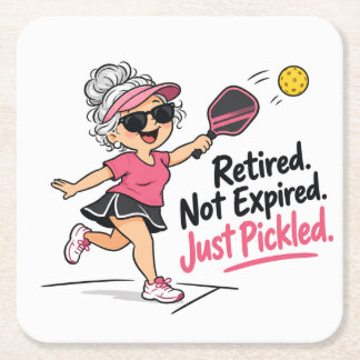 Dessous-de-verre Carré En Papier Serviettes drôles de retraite de pickleball