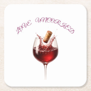 Dessous-de-verre Carré En Papier Serviettes en papier Love Uncorked Elegant Wine Sp