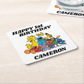 Dessous-de-verre Carré En Papier Sesame Street Pals 1er anniversaire (Incliné)