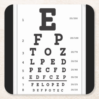Dessous-de-verre Carré En Papier Set de dessous de verre Snellings Eye Chart