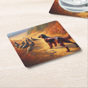 Dessous-de-verre Carré En Papier Setter irlandais