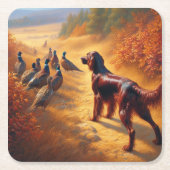 Dessous-de-verre Carré En Papier Setter irlandais (Devant)