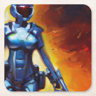 Dessous-de-verre Carré En Papier SF - Héros militaire 1