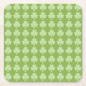 Dessous-de-verre Carré En Papier Shamrock de verdure Clover Pois Patrick's Day (Devant)