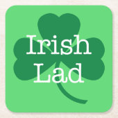 Dessous-de-verre Carré En Papier Shamrock irlandais Lad Green St. Patrick's Day Par (Devant)