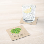 Dessous-de-verre Carré En Papier Shamrock Mariage irlandais Heart (En situation)