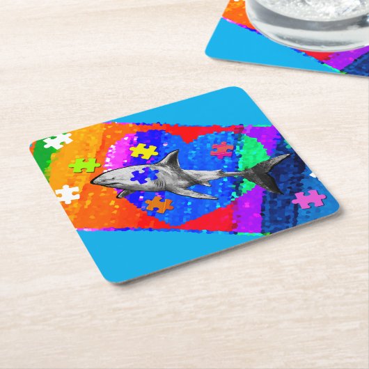 Dessous-de-verre Carré En Papier Shark (Incliné)