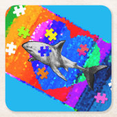 Dessous-de-verre Carré En Papier Shark (Devant)