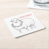 Dessous-de-verre Carré En Papier Sheep With Holly (Incliné)