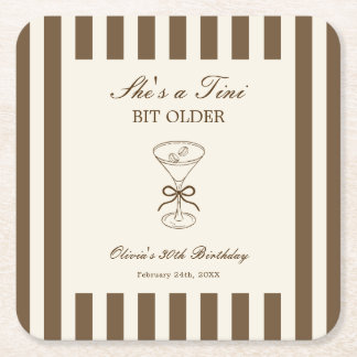 Dessous-de-verre Carré En Papier She's A Tini Bit Older Coffee Martini Birthday