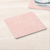 Dessous-de-verre Carré En Papier Shimmer rose vif - Ajouter du texte, Monogramme co (Incliné)