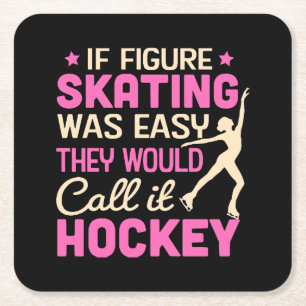 Dessous-de-verre Carré En Papier Si Le Patinage Artistique Était, On L'Appelerait H