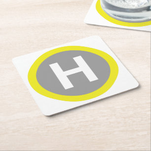 Dessous-de-verre Carré En Papier Signe d'héliport