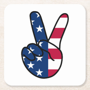 Dessous-de-verre Carré En Papier SIGNE USA Flag V