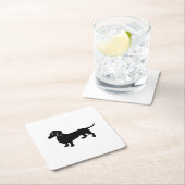 Dessous-de-verre Carré En Papier Silhouette de teckel (En situation)