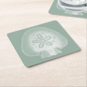 Dessous-de-verre Carré En Papier Silhouette Dollar De Sable (Incliné)