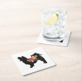 Dessous-de-verre Carré En Papier Silky Chihuahua Dog Breed (En situation)