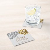 Dessous-de-verre Carré En Papier Silver Gold Parties scintillant Floral Joyeuses va (En situation)