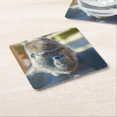 Dessous-de-verre Carré En Papier Silverback frappant (Incliné)
