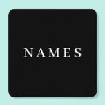 Dessous-de-verre Carré En Papier Simple Black Custom Ajouter Votre Nom Élégant<br><div class="desc">Simple Black Custom Ajouter votre nom Design élégant pour tout le monde.</div>