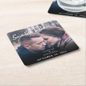 Dessous-de-verre Carré En Papier Simple Écriture À La Tendance Photo Enregistrer La (Incliné)